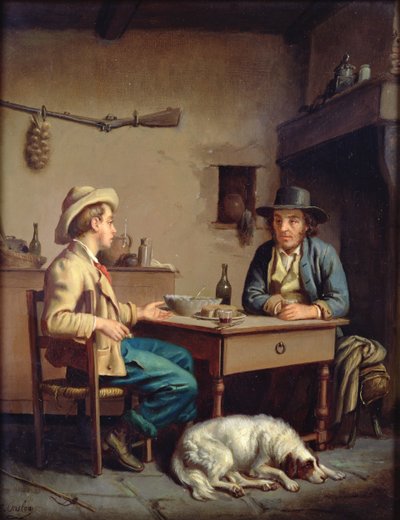 Interieur van een Boerenhuisje, c.1903 door Edouard Amable Onslow